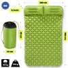 Ultralekki materac dmuchany dwuosobowy do spania na kemping i trekking HyperMotion Campmat – 190x120 cm – zielony